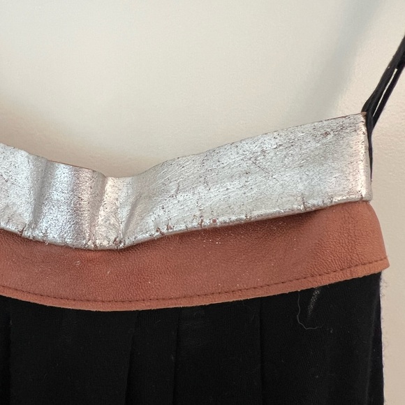 RN Convertible Black Dress with Silver and Brown Leather Accents - Picture 3 of 4